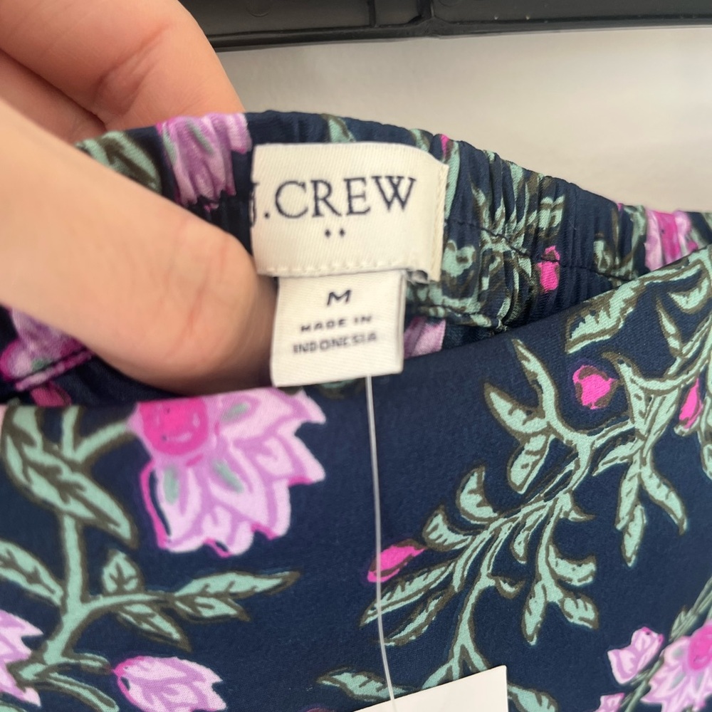 J Crew Floral Skirt Midi Blue Pink Purple Vine Medium NWT - Picture 6 of 9